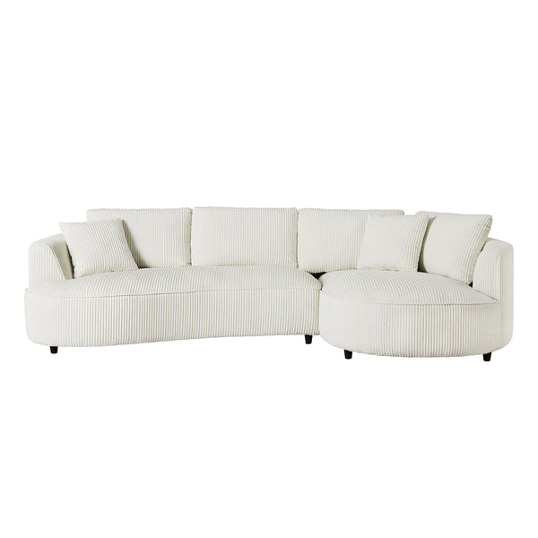 English Elm 122.04 Inch Corduroy Sectional Sofa With Right-Facing Chaise - Modern Comfort For Any Space! W876S00272