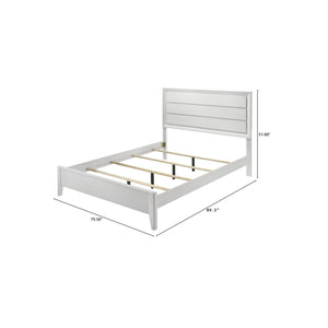 English Elm White California King Panel Bed Wave Texture Headboard Solid Wood Contemporary Frame B2741S00878