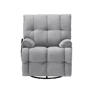 English Elm Single Teddy Upholstered Recliner Chair with Solid Wood Frame, Sponge Cushions & Phone Stand, Adjustable Back to 150° Gray W1278P212863