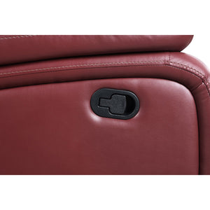 English Elm Elodie Red Faux Leather Motion Reclining Sofa - Modern Comfort With Plush Arms & Dual Recline Functionality B062P354073