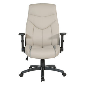 OSP Home Furnishings Exec Bonded Leather High Back Office Chair with Lumbar Support and Ergonomic Tilt Taupe EC90200-EC21