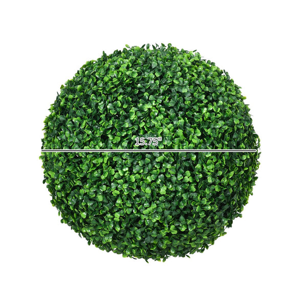 English Elm Homcom Set Of 2 15.75" Lifelike Boxwood Topiary Balls - Uv-Safe Fake Plants For Home & Office Decor W2225P217286