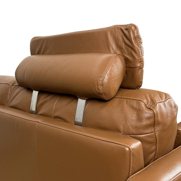 English Elm Tussio Italian Genuine Leather Loveseat with Tailored Cushions and Five Accent Pillows B2726P457658