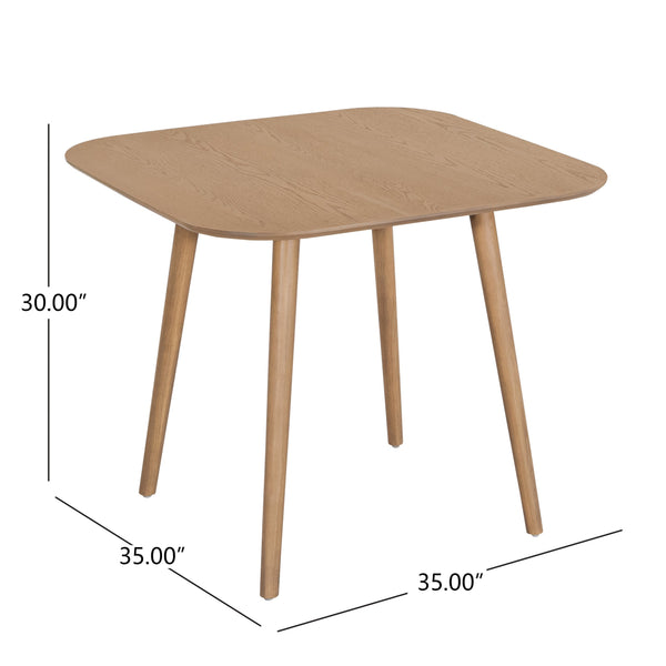 English Elm Christopher Knight Home® - SQUARE Mid-Century Dining Table with Tapered Legs, Solid Wood Frame, Sleek Communal Centerpiece Light Natural N771P355877A