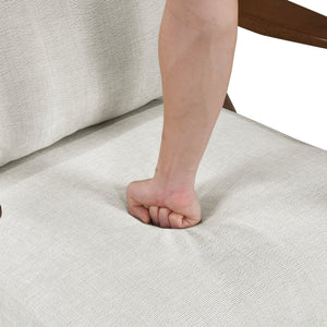 English Elm Mid-Century modern accent chair with solid rubberwood frame, chenille upholstery, plush seat comfort Beige,Brown 45 L x 25.5 W x 14.5 H B011P347866