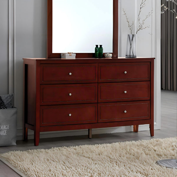 English Elm Daniel Assembled 5-Drawer Chest with English Dovetail Drawers, Metal Hardware & Solid Wood Frame Cherry 62 L x 40 W x 19 H B078P400748