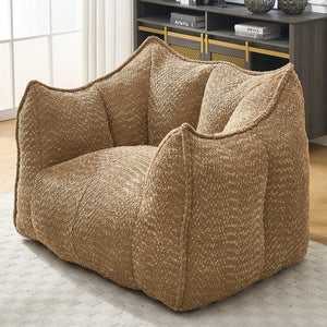 English Elm Sofa plush beanbag chair with superfiber cover and resilient foam filling for ultimate home comfort and relaxation Coffee W1996P252265