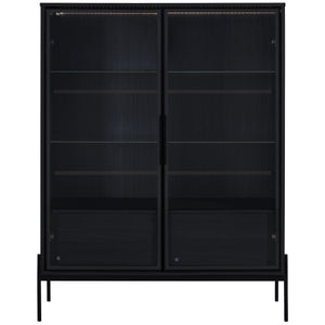English Elm 51.2'' Freestanding Display Cabinet With Led Lighting & Adjustable Shelves - Modern Storage Solution For Home & Office N845P261794B