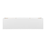 60" 2-Door Modern Media Console Solid White, Coastal Oak W60MAR2DSWW Walker Edison