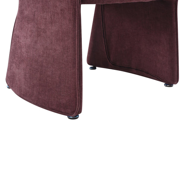 English Elm Alicia Sculptural Wraparound Upholstered Dining Chair with Curved Sled Base for Modern Rooms Purple B2736P464805