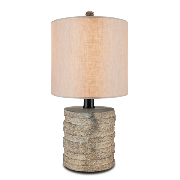Innkeeper Rustic Oval Table Lamp - Elegant Terracotta Design with Vanilla Linen Shade for Home Decor