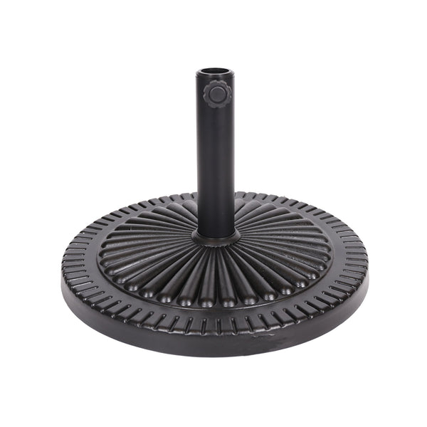 English Elm Christopher Knight Home® - BLACK Rock Resin Umbrella Base with Steel Holder, Solid Black Durable Outdoor Stand for 80" Canopy N775P256430B