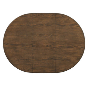 English Elm Trexm Extendable Round Dining Set Oak Veneer Sculptural Base Seats Four to Six Walnut ST000131AAP-2026