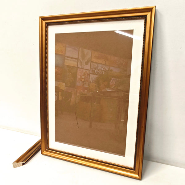 English Elm 18x24 Solid Wood Picture Frame with Replaceable Canvas, Acrylic Glass, Sturdy Backboard for Elegant Wall Decor Gold T3976P383244