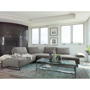 English Elm Harnal Taupe L-Shape Sectional Sofa with Pocket Coil Seating, Plush Back Pillows & Extendable Armrest for Luxurious Comfort and Style B062S01152