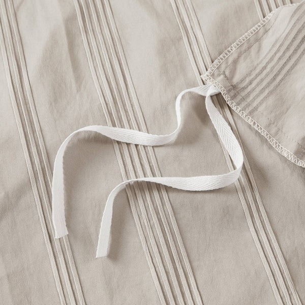 JLA Home Super Listing - Woven Logan duvet set with subtle woven stripe, brushed microfiber reverse, Oeko‑Tex certified comfort Neutral AM12-0583