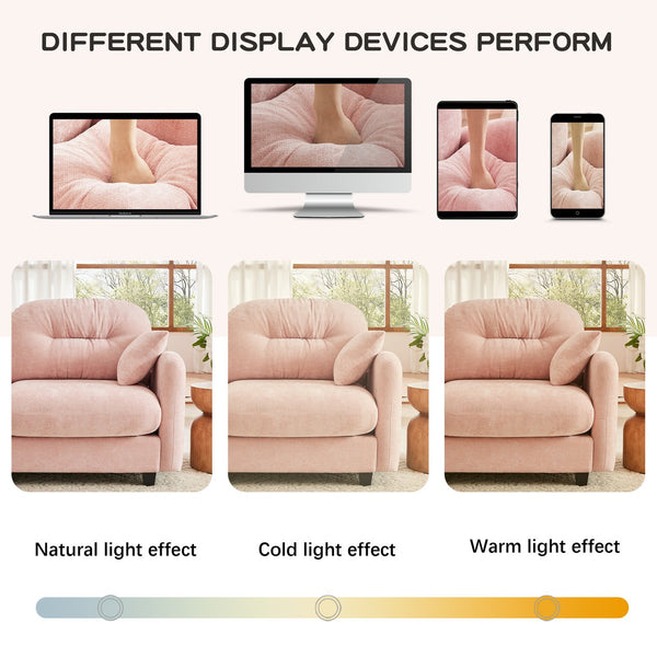 English Elm Modular L-Shaped Sectional Couch With Ottoman - Premium Chenille, Ergonomic Comfort, Easy Assembly! W714S01388