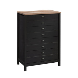 English Elm 4-Drawer Chest – Sleek Black Finish, Durable Engineered Wood, Contemporary Farmhouse Style, Easy Assembly B356P402626