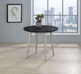 OSP Home Furnishings Brooklyn Round Top End Table Black/Brushed Nickel