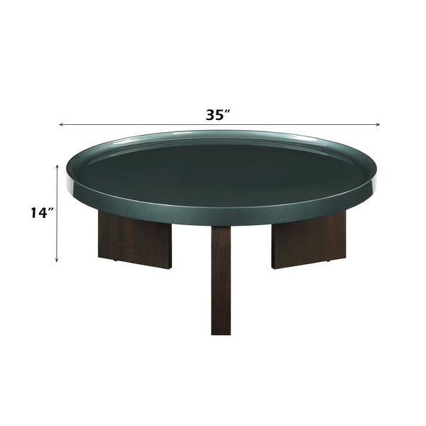 English Elm Lakita Square Coffee Table High Gloss Top Smoked Oak Base Modern Living Room B2726P442583