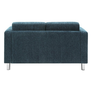 OSP Home Furnishings Pacific Contemporary Loveseat with Chrome Barrel Legs for Modern Apartment Living PAC52-S76