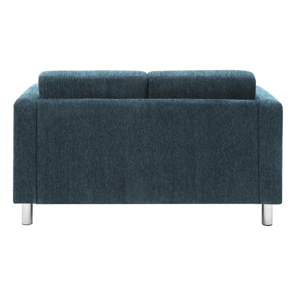 OSP Home Furnishings Pacific Contemporary Loveseat with Chrome Barrel Legs for Modern Apartment Living PAC52-S76