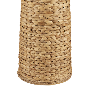 Birdsong Coastal Floor Lamp - Artisan Woven Water Hyacinth with Off-White Linen Shade, 67.25" Tall