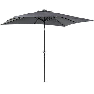 English Elm Sun Solar Patio Umbrella with Built-in Led Rib Lights for Deck or Poolside Use T3971P388839