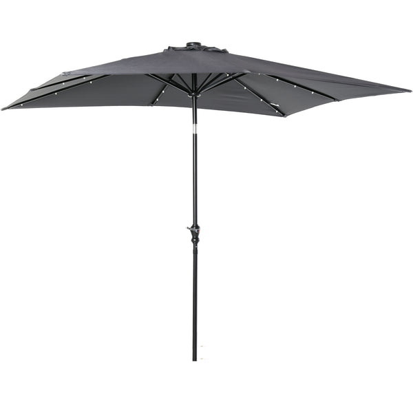 English Elm Sun Solar Patio Umbrella with Built-in Led Rib Lights for Deck or Poolside Use T3971P388839
