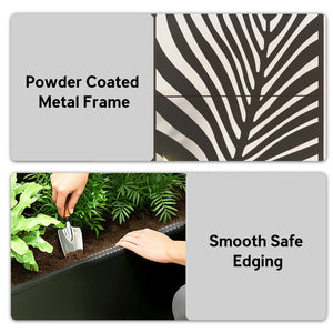 English Elm Outsunny Galvanized Steel Raised Planter with Built-in Trellis for Vertical Garden Growth W2225P485568