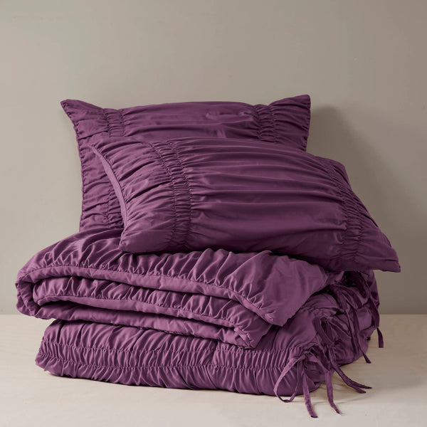 English Elm 3PCS King Comforter Set – Plush Washed Microfiber Comforter & Shams, Hypoallergenic 100% Poly Fill Luxury Purple 16.73 L x 12.99 W x 8.66 H B035P341087