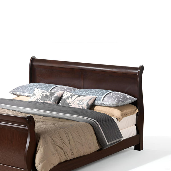 English Elm Louis Phillipe G3125A-Qb Queen Bed - Elegant Sleigh Design In Warm Cappuccino Finish For Timeless Charm B078S00316
