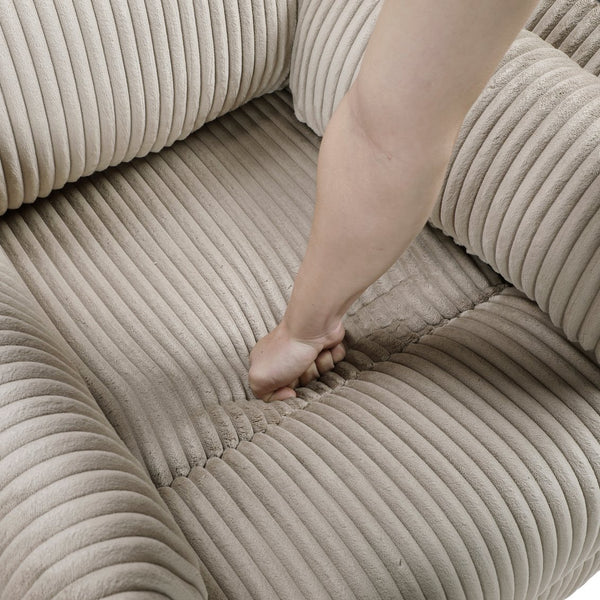 English Elm Taupe Corduroy Swivel Glider Recliner Chair with 360° Rotation, Smooth Recline, Plush Cushioning for Living Room Comfort and Style B011P383306