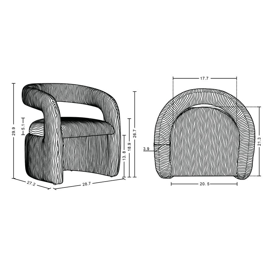English Elm Corvette Velvet Lounge Chair Dove — Hand-Stitched Off-White Velvet, Kiln-Dried Pine Frame, No Assembly Required B365P397992