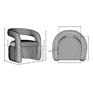 English Elm Corvette Velvet Lounge Chair Dove — Hand-Stitched Off-White Velvet, Kiln-Dried Pine Frame, No Assembly Required B365P397992