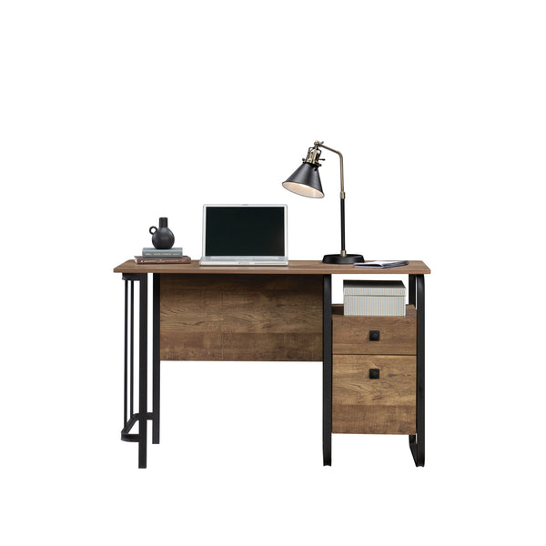 English Elm Desk, Oakdk finish — Modern Industrial Engineered Wood Desk with Smooth-Glide Drawer, File Storage, Durable Construction for Home Office and Study Areas (60.06"L x 21.2"W) B356P354432