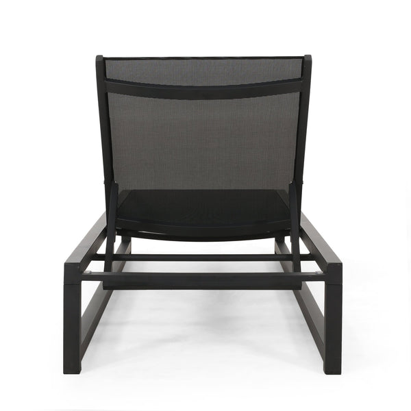 English Elm Christopher Knight Home® - Venice Chaise Lounge - Stylish Outdoor Recliner With Adjustable Backrest & Breathable Mesh Seat 61698.00BBLK