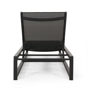 English Elm Christopher Knight Home® - Venice Outdoor Chaise Lounge - Adjustable, Breathable & Durable Black Aluminum Lounge For Patios 61698.00BBLKMP2