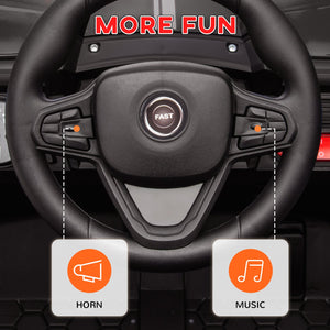 English Elm Qaba 12v Dual Motor Kids Ride on Utv Off Road Electric Car with Remote Control Black W2225P249883