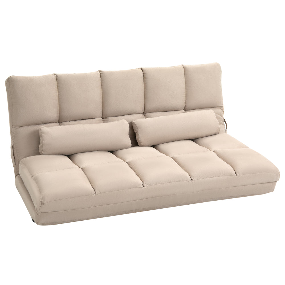 English Elm Homcom Convertible Floor Sofa Chair With Adjustable Backrest, 2 Pillows, Space-Saving Comfort! W2225P217475