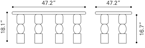 Split Coffee Table Brown 109853 Zuo Modern