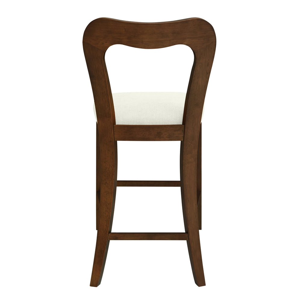 English Elm Christopher Knight Home® - Counter Stool with Curved Ergonomic Back, Solid Rubberwood Frame and Plush Upholstered Seat for Comfort Beige,Walnut N771P254008T