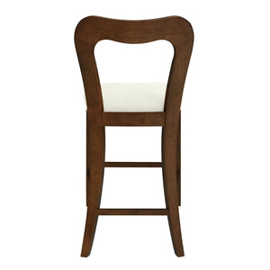 English Elm Christopher Knight Home® - Counter Stool with Curved Ergonomic Back, Solid Rubberwood Frame and Plush Upholstered Seat for Comfort Beige,Walnut N771P254008T