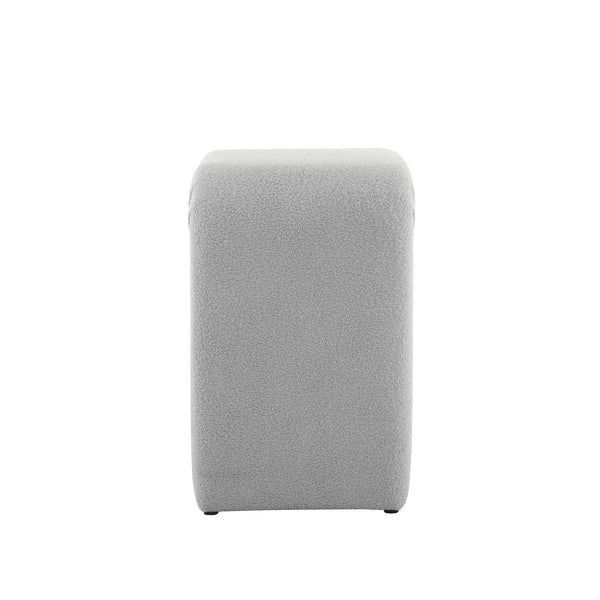 English Elm Christopher Knight Home® - 24'' Boucle stool with inverted U design, cozy loop-pile seating, durable rubberwood footrest, modern set of 2 Grey N780P187017G