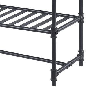 English Elm Mankato Oak and Sandy Black Sofa Table with 3 Drawers, Slatted Shelf & Powder-Coated Metal Legs B062P186450