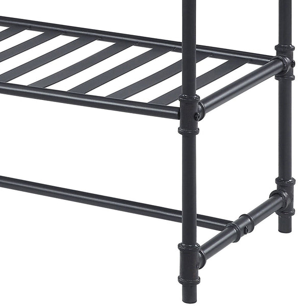 English Elm Mankato Oak and Sandy Black Sofa Table with 3 Drawers, Slatted Shelf & Powder-Coated Metal Legs B062P186450