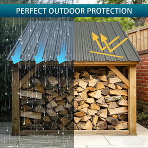 English Elm 10 Corrugated Galvanized Steel Roof Panels Weather Resistant Gazebo Pergola Cover W3213P431216