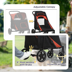 English Elm Dog Stroller for Large Breeds up to 66 Lbs with One Click Fold and Mesh Ventilation T3971P406423