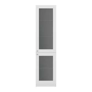 English Elm Peony Fluted Door Bookcase White Engineered Wood with Five Shelves for Home Office B092P474493