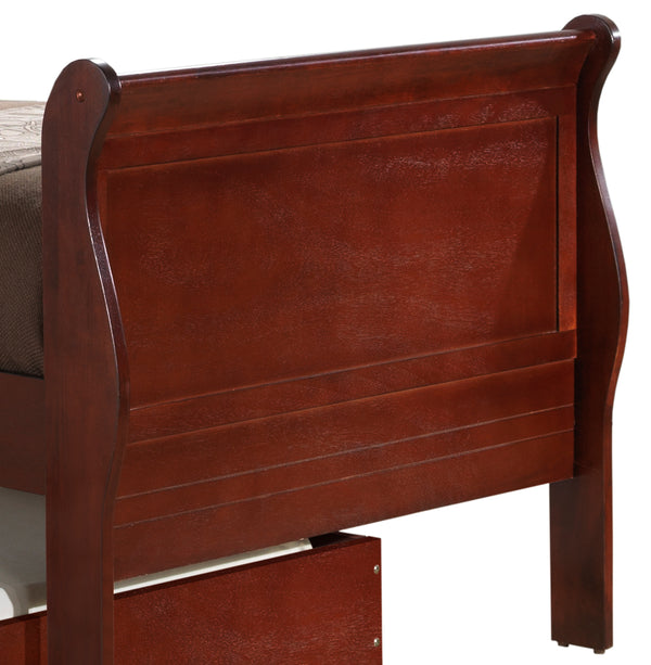 English Elm Classic Cherry Twin Bed With Storage, Timeless Cherry Finish, Durable Particle Board, Space-Saving Design B078S00290